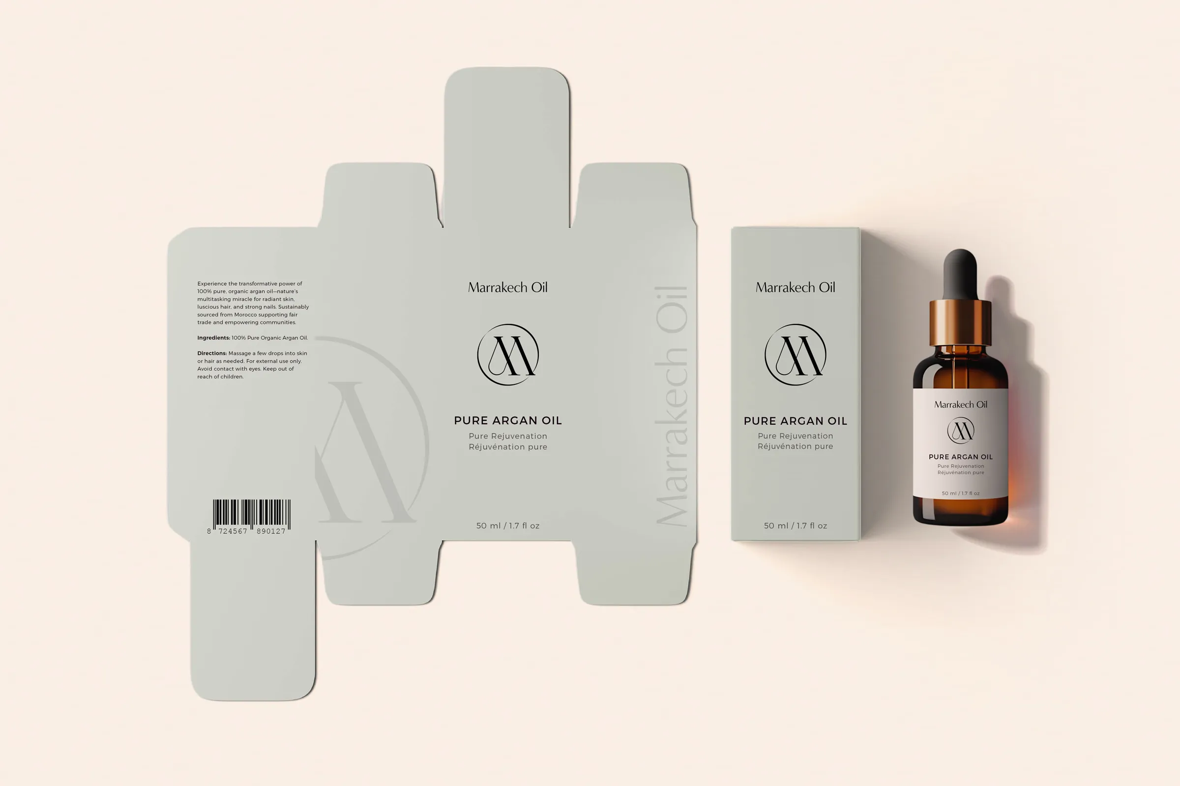Pure Argan Oil Packing Design template